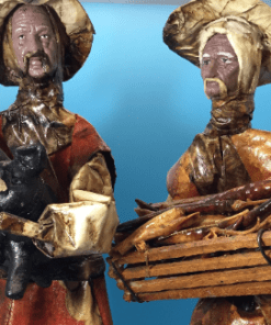1950's Old Men Hand Crafted- Folk Art-Paper Mache Figures- Made in Mexico-Cartoneria -carton piedra- Papier-mâché - Colonial times- occasion