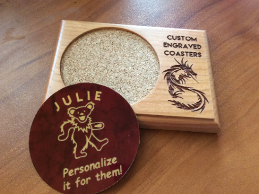 Personalized Engraved Cherry Coaster- Housewarming Gift -Monogram Coaster- Wedding Gift - Image 6