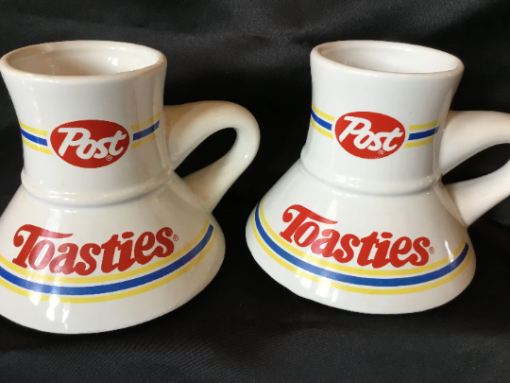 POST TOASTIES ADVERTISING collectors set of 2 - coffee - tea -mug Vintage Kellogg's cereal mugs - Image 5