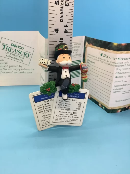 Rare 1994 Enesco Monopoly Banker Ornament – Mr. Moneybags on Boardwalk and Park Place - Image 7