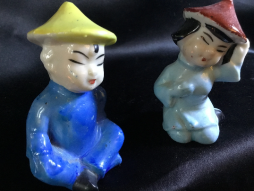 Vintage Japanese Figurine lovely little Couple - SET