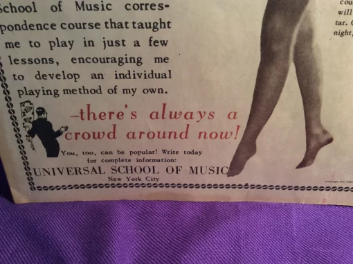 Vintage 1928 Universal School of Music Ad – Free Guitar Offer - Image 4