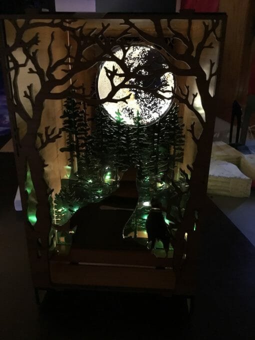 Handcrafted Wolf Nook - Lighted Book Nook - Image 13