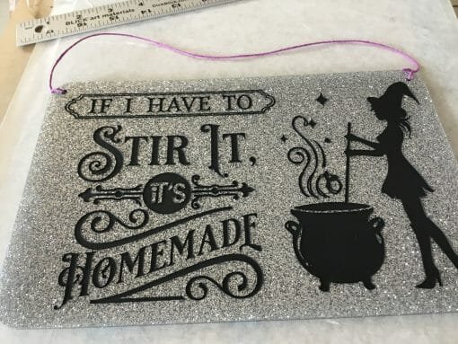 Handcrafted Witches Kitchen "Homemade" Glittered Acrylic- Hand painted Witch Kitchen Decor- Pagan-Magical Kitchen remedies- Witch Humor - Image 2