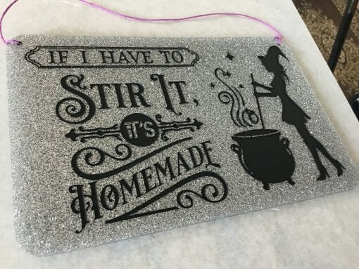 Handcrafted Witches Kitchen "Homemade" Glittered Acrylic- Hand painted Witch Kitchen Decor- Pagan-Magical Kitchen remedies- Witch Humor - Image 3