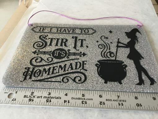 Handcrafted Witches Kitchen "Homemade" Glittered Acrylic- Hand painted Witch Kitchen Decor- Pagan-Magical Kitchen remedies- Witch Humor - Image 5