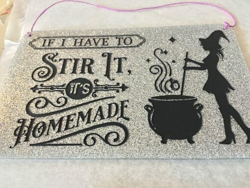 Handcrafted Witches Kitchen "Homemade" Glittered Acrylic- Hand painted Witch Kitchen Decor- Pagan-Magical Kitchen remedies- Witch Humor