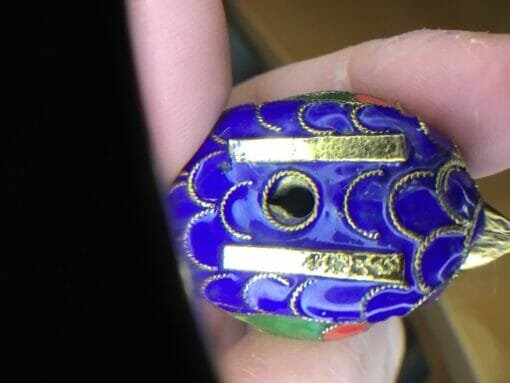 Vintage Chinese filigree Blue Duck- Bird Decoration - Image 2