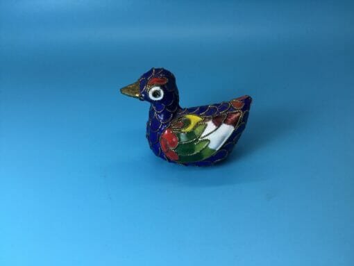 Vintage Chinese filigree Blue Duck- Bird Decoration - Image 3