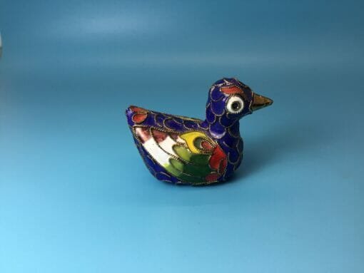 Vintage Chinese filigree Blue Duck- Bird Decoration - Image 4