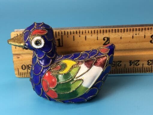 Vintage Chinese filigree Blue Duck- Bird Decoration - Image 7