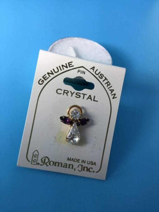 Austrian Crystal Guardian Angel pin/ brooch - Image 13
