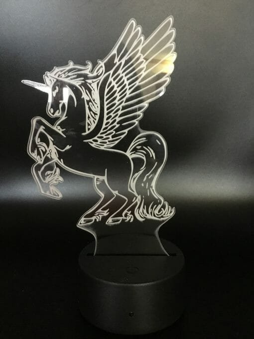 Unicorn 3D Illusion Night Light - with USB LED Table Lamp - Acrylic 3D Arts Color Changing  for Bedroom Bedside Night Light Gift- Lasered - Image 2