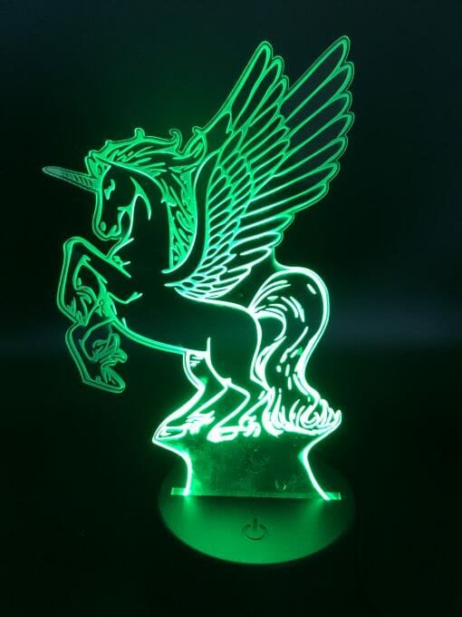 Unicorn 3D Illusion Night Light - with USB LED Table Lamp - Acrylic 3D Arts Color Changing  for Bedroom Bedside Night Light Gift- Lasered - Image 4