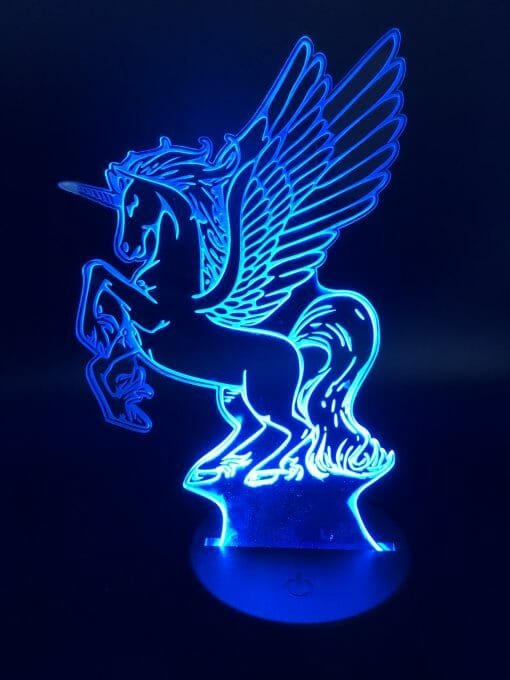 Unicorn 3D Illusion Night Light - with USB LED Table Lamp - Acrylic 3D Arts Color Changing  for Bedroom Bedside Night Light Gift- Lasered - Image 5
