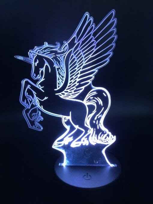 Unicorn 3D Illusion Night Light - with USB LED Table Lamp - Acrylic 3D Arts Color Changing  for Bedroom Bedside Night Light Gift- Lasered - Image 6