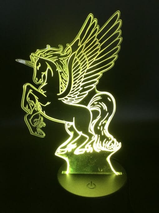 Unicorn 3D Illusion Night Light - with USB LED Table Lamp - Acrylic 3D Arts Color Changing  for Bedroom Bedside Night Light Gift- Lasered - Image 7