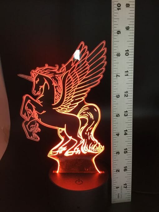 Unicorn 3D Illusion Night Light - with USB LED Table Lamp - Acrylic 3D Arts Color Changing  for Bedroom Bedside Night Light Gift- Lasered - Image 9