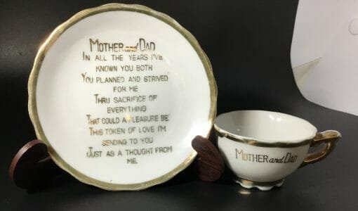 Mother and Father plate and cup