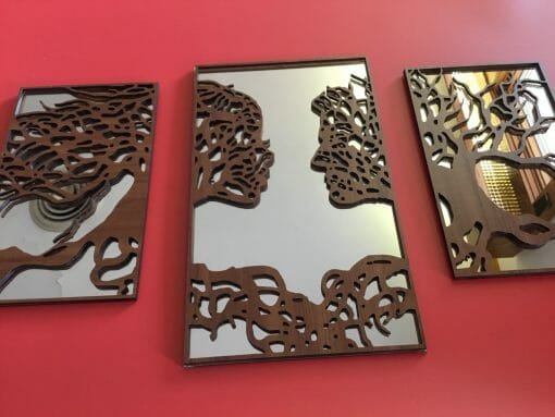 Custom Cut Couple - Wall decor- Wall art Wood on Mirrored acrylic -Tree love- Couple love -Relationship Roots- - Image 8