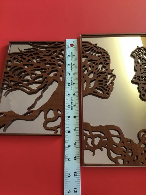 Custom Cut Couple - Wall decor- Wall art Wood on Mirrored acrylic -Tree love- Couple love -Relationship Roots- - Image 11
