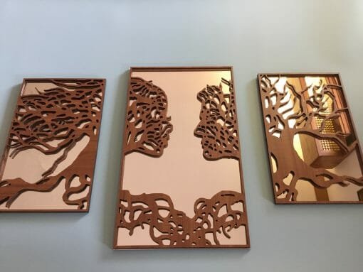 Custom Cut Couple - Wall decor- Wall art Wood on Mirrored acrylic -Tree love- Couple love -Relationship Roots- - Image 14