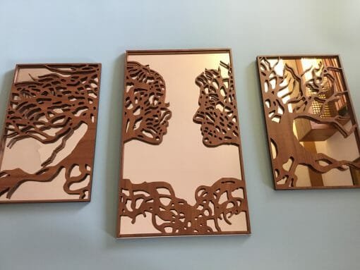 Custom Cut Couple - Wall decor- Wall art Wood on Mirrored acrylic -Tree love- Couple love -Relationship Roots- - Image 16