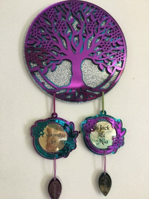 Custom Mirrored Acrylic Family Tree Dream catcher- Family Ties - Dream weaver - Custom and Personalized engraved Family Tree - Image 19