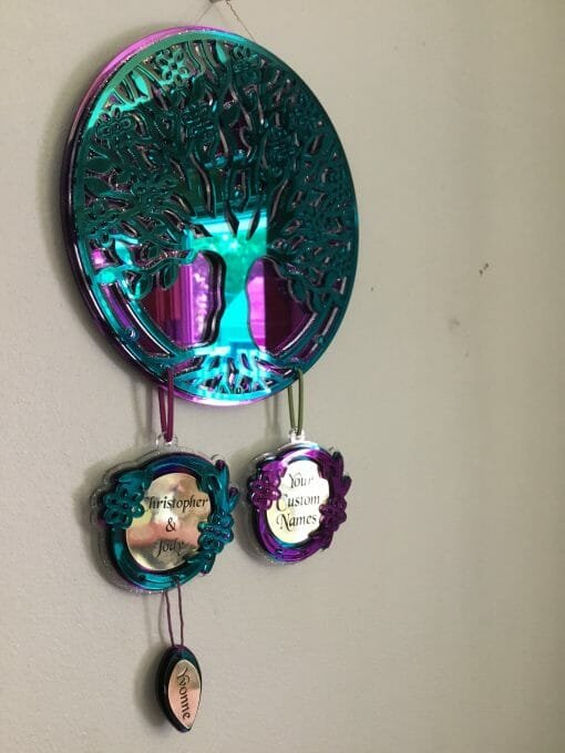 Custom Mirrored Acrylic Family Tree Dream catcher- Family Ties - Dream weaver - Custom and Personalized engraved Family Tree - Image 21