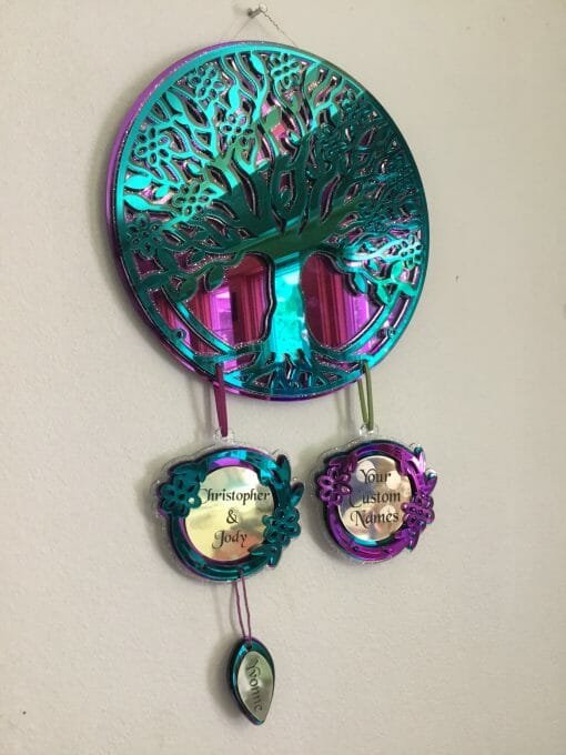 Custom Mirrored Acrylic Family Tree Dream catcher- Family Ties - Dream weaver - Custom and Personalized engraved Family Tree - Image 22