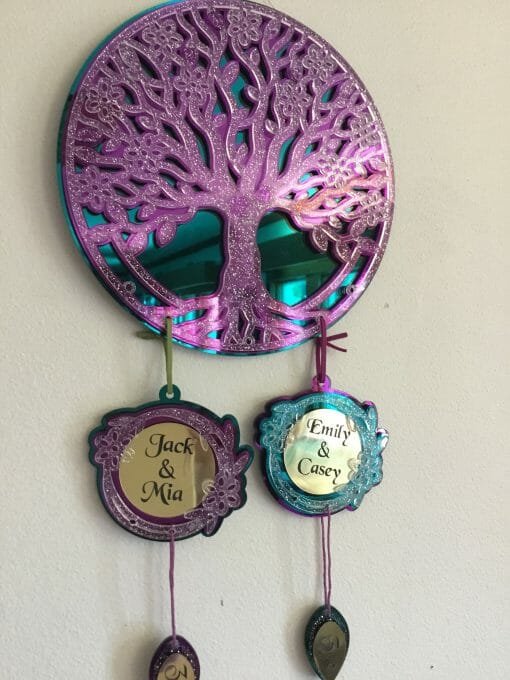 Custom Mirrored Acrylic Family Tree Dream catcher- Family Ties - Dream weaver - Custom and Personalized engraved Family Tree - Image 23