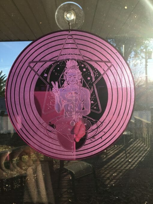 Intergalactic Planetary DJ Window Decoration with engraved "Record" - Image 3
