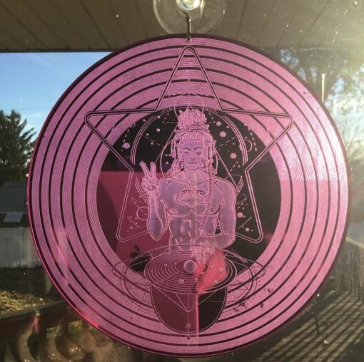 Intergalactic Planetary DJ Window Decoration with engraved "Record" - Image 4