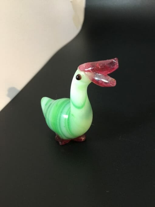 Vintage glass duck Figurine, Miniature  Handblown duck - Image 5