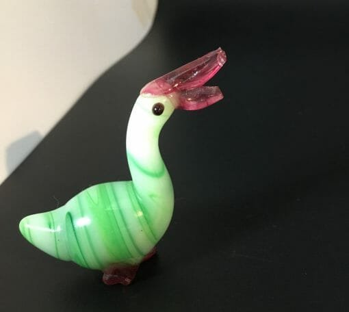 Vintage glass duck Figurine, Miniature  Handblown duck