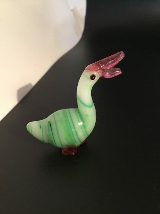 Vintage glass duck Figurine, Miniature  Handblown duck - Image 7