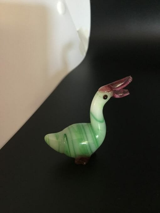 Vintage glass duck Figurine, Miniature  Handblown duck - Image 8