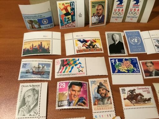 Vintage Stamp Collection early 90's Over 250 stamps -Hank Williams-Olympics-Little Women-Huck Finn-Alfred Hitchcock-Little House on Prairie - Image 58