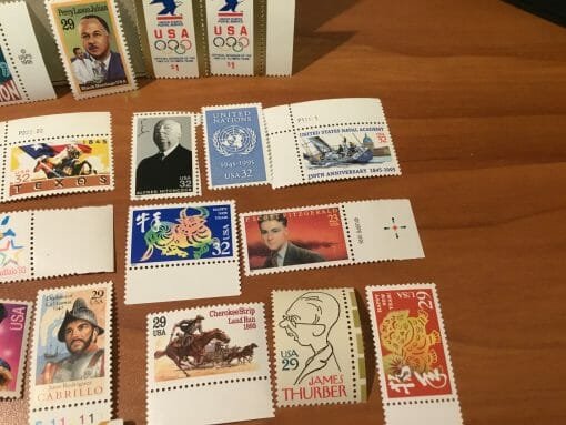 Vintage Stamp Collection early 90's Over 250 stamps -Hank Williams-Olympics-Little Women-Huck Finn-Alfred Hitchcock-Little House on Prairie - Image 57