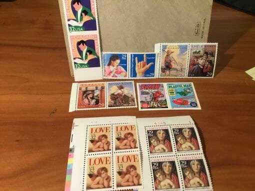 Vintage Stamp Collection early 90's Over 250 stamps -Hank Williams-Olympics-Little Women-Huck Finn-Alfred Hitchcock-Little House on Prairie - Image 55