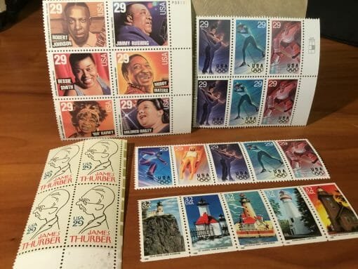 Vintage Stamp Collection early 90's Over 250 stamps -Hank Williams-Olympics-Little Women-Huck Finn-Alfred Hitchcock-Little House on Prairie - Image 49