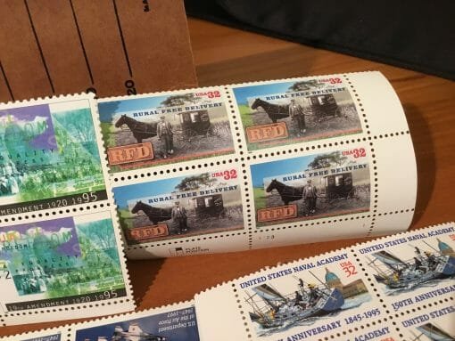 Vintage Stamp Collection early 90's Over 250 stamps -Hank Williams-Olympics-Little Women-Huck Finn-Alfred Hitchcock-Little House on Prairie - Image 31