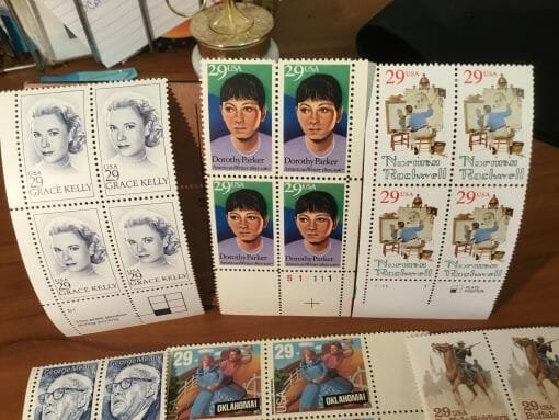 Vintage Stamp Collection early 90's Over 250 stamps -Hank Williams-Olympics-Little Women-Huck Finn-Alfred Hitchcock-Little House on Prairie - Image 29