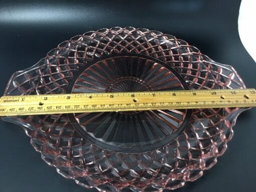 Vintage Anchor Hocking - Pink Depression Glass Diamond Point Serving Dish 12" - Image 13