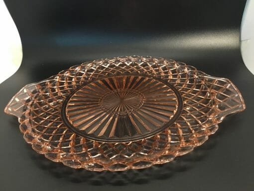 Vintage Anchor Hocking - Pink Depression Glass Diamond Point Serving Dish 12" - Image 17