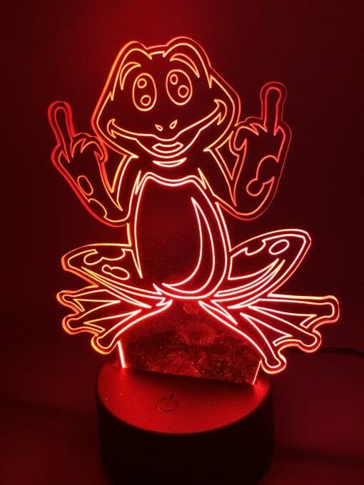 What The Frog? -3D LED Lamp Night Time bed lamp - Night light -Middle Finger Frog light - Toad time nightlight - Frogs a plenty - Image 4