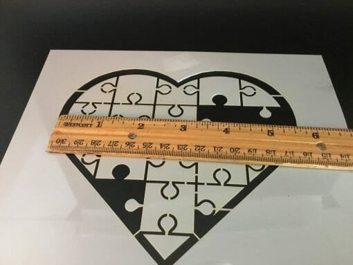 Mylar Stencil -Autism Awareness - Heart puzzle-  .14 Mil Mylar autism awareness puzzle - Mylar plastic stencil - Image 6