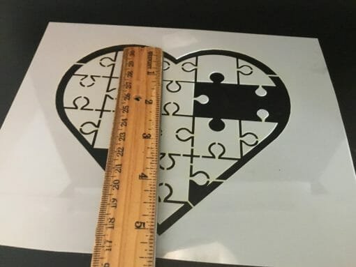 Mylar Stencil -Autism Awareness - Heart puzzle-  .14 Mil Mylar autism awareness puzzle - Mylar plastic stencil - Image 7