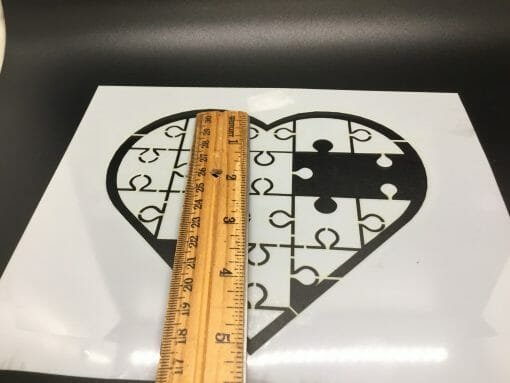 Mylar Stencil -Autism Awareness - Heart puzzle-  .14 Mil Mylar autism awareness puzzle - Mylar plastic stencil - Image 8