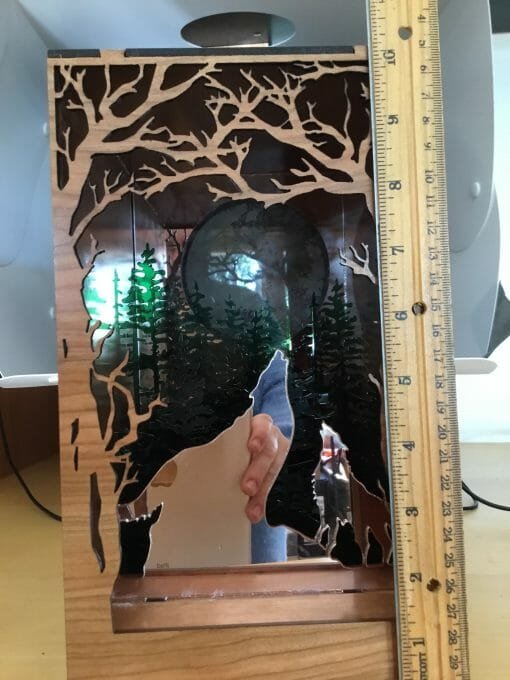 Handcrafted Wolf Nook - Lighted Book Nook - Image 11